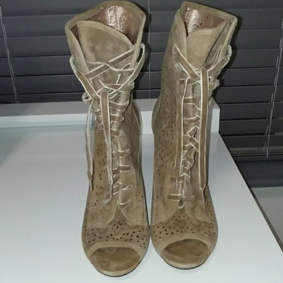 BCBGeneration Light Beige Lace Up Boots.  7 - Picture 3 of 4